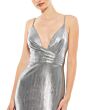 Mac Duggal 26408 Plunging Neckline Metallic Dress