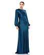Ieena for Mac Duggal 26575 Beaded Neck Bishop Sleeves Dress