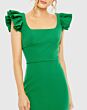 Ieena for Mac Duggal 27109 Square Neckline Ruffle Sleeve Dress