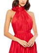 Mac Duggal 49333 Halter Neckline High Slit Dress
