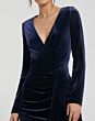 Mac Duggal 56143 Long Sleeve High Slit Drape Velvet Dress