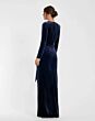 Mac Duggal 56143 Long Sleeve High Slit Drape Velvet Dress