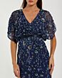 Mac Duggal 6158 V-Neck Floral Blouson Top Dress