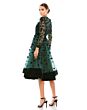 Mac Duggal 67007 Long Sleeve Tea-Length Formal Dress