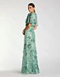 Mac Duggal 67880 Flare Sleeve Floral Sequin Dress