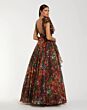 Mac Duggal 68947 Ruffle V-Neck Square Back Floral Evening Dress