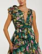 Mac Duggal 68947 Ruffle V-Neck Square Back Floral Evening Dress