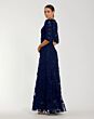 Mac Duggal 69016 Three-Quarter Sleeve Applique A-Line Dress