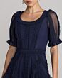 Mac Duggal 8248 Scoop Neck Puff Sleeve Ruffle A-Line Evening Dress