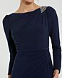 Mac Duggal 55695 Long Sleeve Boat Neck Dress