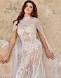 Jovani JB36547 Cape Train Illusion Lace Wedding Dress