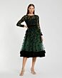 Mac Duggal 67007 Long Sleeve Tea-Length Formal Dress