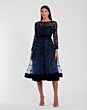 Mac Duggal 67007 Long Sleeve Tea-Length Formal Dress