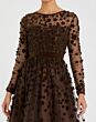 Mac Duggal 67007 Long Sleeve Tea-Length Formal Dress