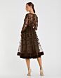 Mac Duggal 67007 Long Sleeve Tea-Length Formal Dress