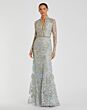 Mac Duggal 11165 Illusion Sleeves Plunging Neck Dress