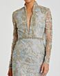 Mac Duggal 11165 Illusion Sleeves Plunging Neck Dress