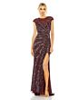 Mac Duggal 5619 High Slit Jewel Neck Dress