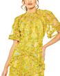 Mac Duggal 8010 Flare Sleeves Floral Print Dress