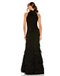 Mac Duggal 11627 Feather Skirt High Neck Dress
