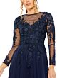 Mac Duggal 20478 Illusion Sleeve Embroidered Dress