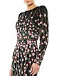 Mac Duggal 5492 Floral Beadwork Long Sleeve Dress