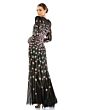 Mac Duggal 5492 Floral Beadwork Long Sleeve Dress