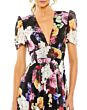 Mac Duggal 55933 Floral Print Plunging Neck Dress
