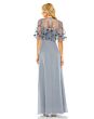 Mac Duggal 9229 Floral Bodice Cape Sleeve Dress