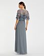 Mac Duggal 9229 Floral Bodice Cape Sleeve Dress