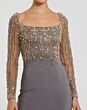 Mac Duggal 2256 Embellished Bodice Long Sleeve Dress