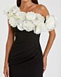 Mac Duggal 21079 Asymmetrical Neckline Flower Embellished Dress