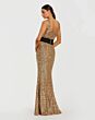 Mac Duggal 21160 Front Bow Square Neck Sequin Dress