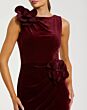Mac Duggal 21163 Floral Applique Sleeveless Velvet Dress