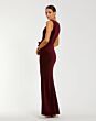 Mac Duggal 21163 Floral Applique Sleeveless Velvet Dress