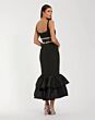 Mac Duggal 27719 Layered Ruffle Hem Sheer Midriff Dress
