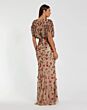Mac Duggal 6158 V-Neck Floral Blouson Top Dress