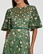 Mac Duggal 6162 Ruffle Hem Flare Sleeve Beaded Floral Dress
