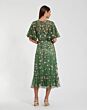 Mac Duggal 6162 Ruffle Hem Flare Sleeve Beaded Floral Dress