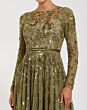 Mac Duggal 6182 Long Sleeve Embellished A-Line Dress