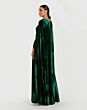 Mac Duggal 68977 Beaded Neck Cape Sleeve Velvet Dress