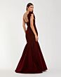 Mac Duggal 68983 Velvet Trumpet One-Shoulder Applique Dress