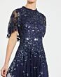 Mac Duggal 9192 High Neckline Short Cape Sleeves Dress