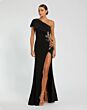 Mac Duggal 11769 One-Shoulder Black High Slit Dress