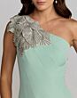 Mac Duggal 13221 Beaded One-Shoulder Trumpet Black Dress
