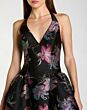 Mac Duggal 13297 A-Line Halter Neck Black Floral Dress