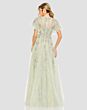 Mac Duggal 20450 Flutter Sleeve Embroidered A-Line Seafoam Dress