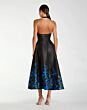 Mac Duggal 21154 Halter Neck Floral Hem Satin Black Dress