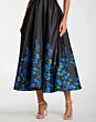Mac Duggal 21154 Halter Neck Floral Hem Satin Black Dress