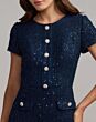 Mac Duggal 21167 Midnight Blue Boucle Midi Dress